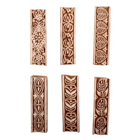 Set of 6 Piece New Mix Wooden Printing Block